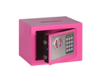 Home Mini Electronic Security Lock Box Wall Cabinet Safety Box (Pink)