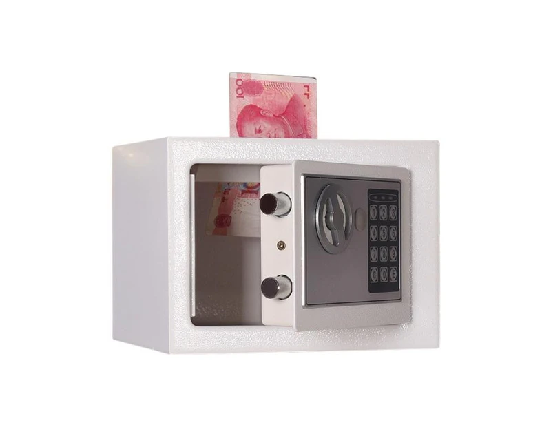 Home Mini Electronic Security Lock Box Wall Cabinet Safety Box (White)