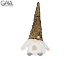 Gala 15x11x36cm Sitting Sequin Gnome - Gold/White