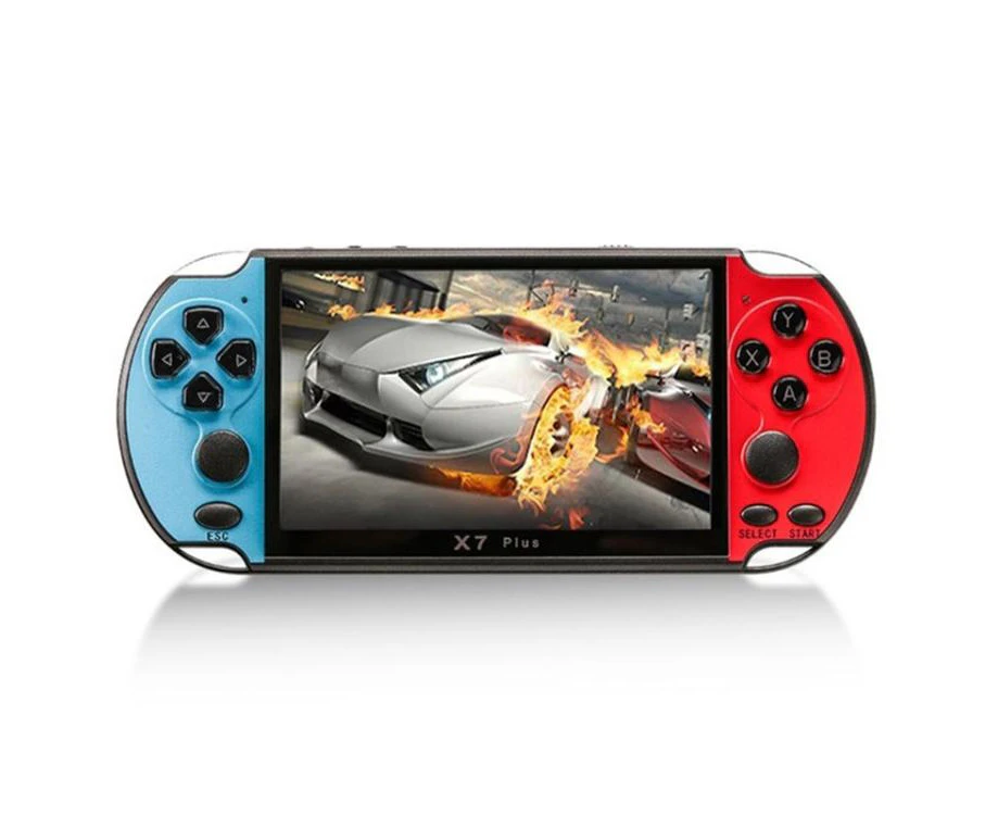 X7 Plus Retro Classic Games Handheld Game Console with 5.1 inch HD Screen & 8G Memory (Blue + Red)