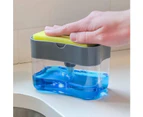 Press Soap Dispenser Kitchen Detergent Wash Presser Sponge Tray (Grey)