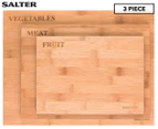 Salter 3-Piece Bamboo Chopping Board Set with Coloured Edges