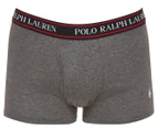 Polo Ralph Lauren Men's Stretch Classic Fit Trunks 3-Pack - Grey Heather/Ruby