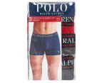 Polo Ralph Lauren Men's Stretch Classic Fit Trunks 3-Pack - Grey Heather/Ruby