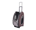 Ibiyaya EVA 4-in-1 Combo Pet Carrier on Wheels, Chocolate