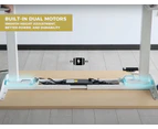 Lazy Maisons 80KG Motorised Electric Height Adjustable Standing Desk - White Frame - OZ Oak Desktop