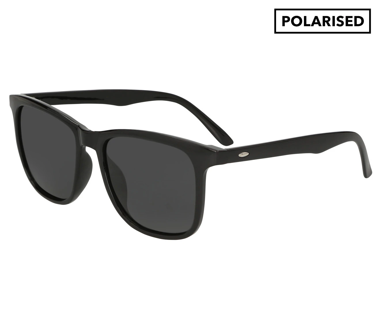 Winstonne Men's Mason Polarised Sunglasses - Shiny Black/Grey