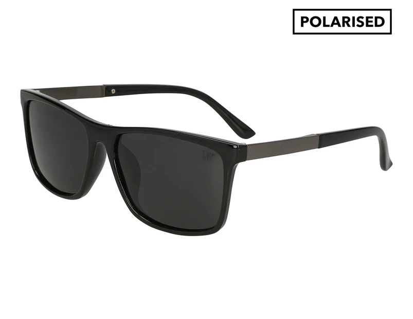 Winstonne Men's Nathan Polarised Sunglasses - Shiny Black/Grey