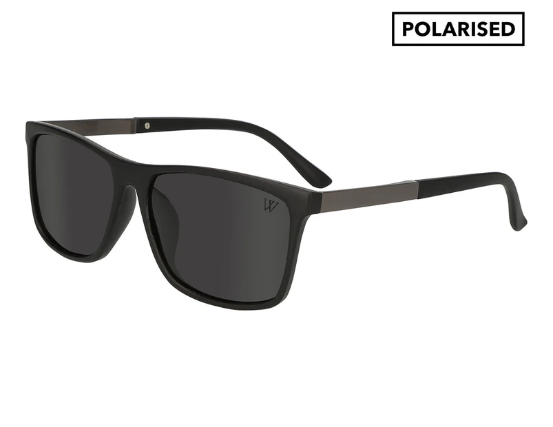 Winstonne Men's Nathan Polarised Sunglasses - Matte Black/Grey