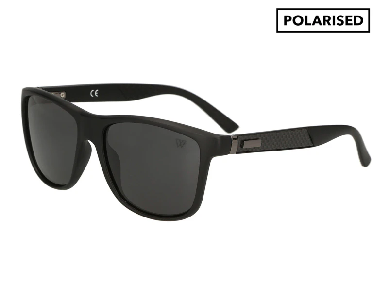 Winstonne Men's Owen Polarised Sunglasses - Matte Black/Grey