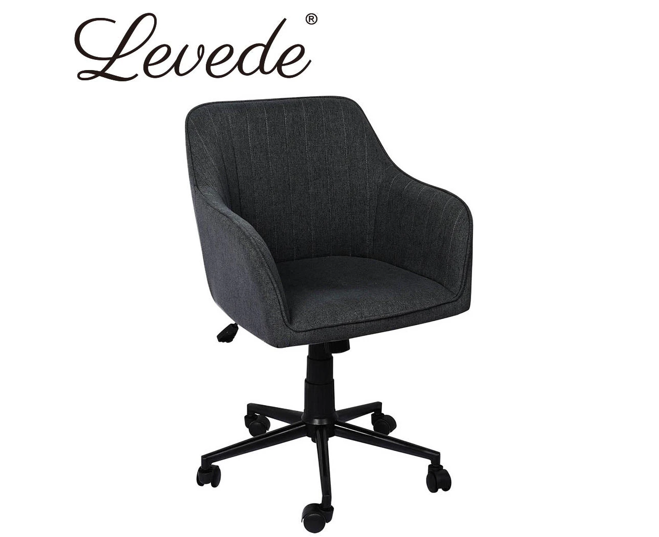 Levede Office Chair Fabric Computer Gaming Chairs Executive Adjustable Black