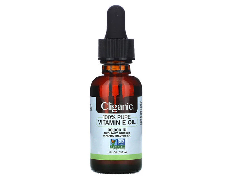 Cliganic, 100% Pure & Natural Vitamin E Oil, 30,000 IU, 1 fl oz (30 ml)