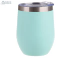 Oasis 330mL Double Wall Insulated Wine Tumbler w/ Lid - Matte Mint