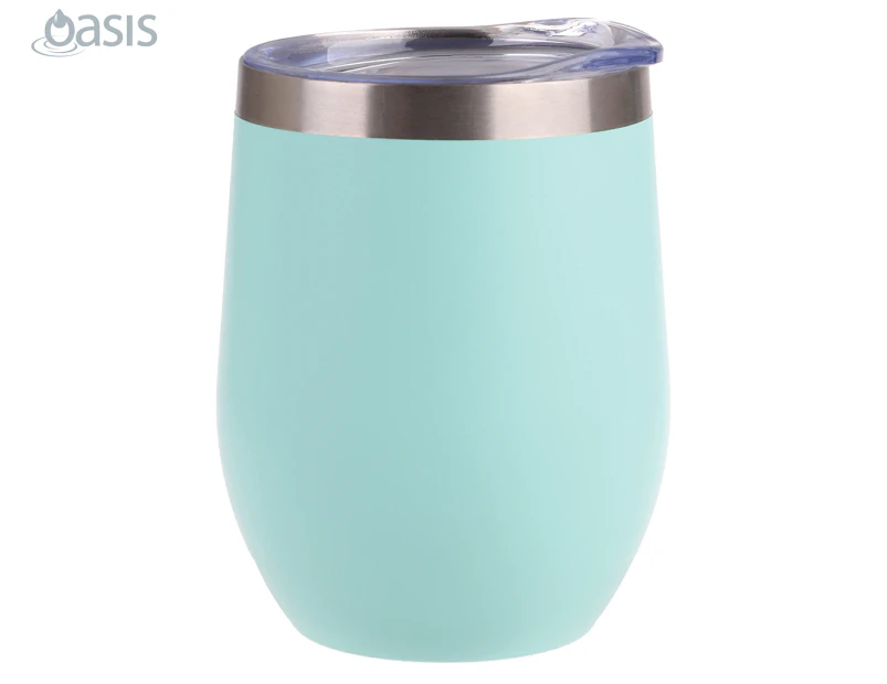 Oasis 330mL Double Wall Insulated Wine Tumbler w/ Lid - Matte Mint