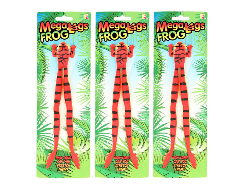 3x Fumfings Animal Mega Legs Frog 30cm Stretchy Soft Toys Kids/Toddler/Child 3y+