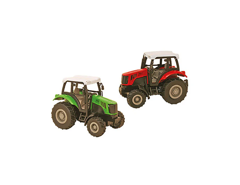 2x Transport Diecast Tractor Pullback 9cm Vehicle Boys Toy Truck 3y+ Kids Assort