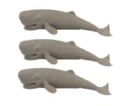 3x Fumfings Animal Stretchy Beanie Sperm Whale 17cm Soft Stretch Toys Child 3y+