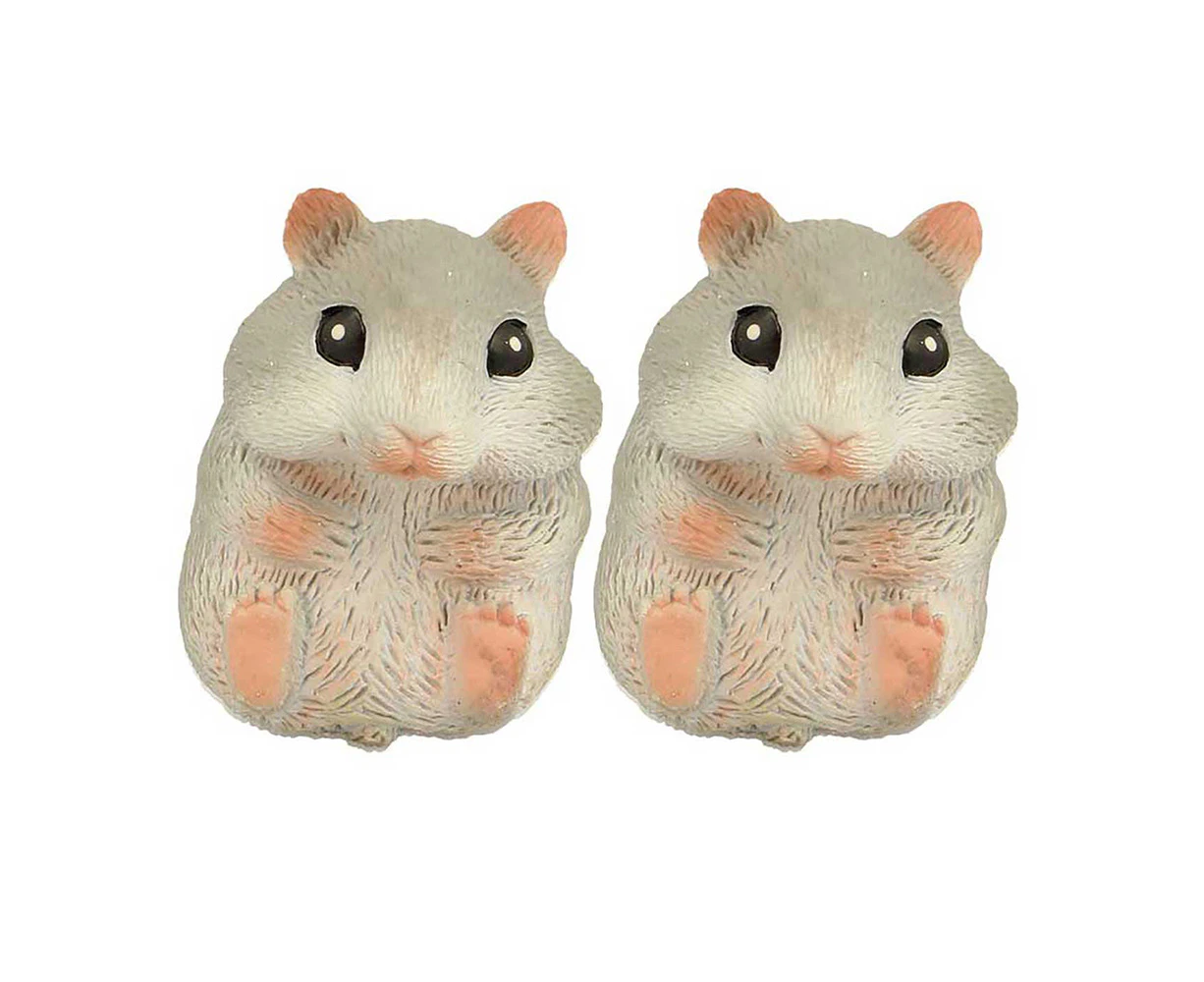 2x Fumfings Novelty Cute Beanie Hamster 8cm Animal Stretchy Hand Toys Kids/Child