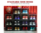 10 X Sneaker Display Cases Shoe Box Extra Large Black Plastic Boxes Black