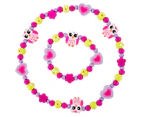 My Accessory Kids Wooden Necklace & Bracelet Set w/ Owl & Heart Charms - Multi