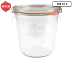 6 x Weck 580mL Glass Jar w/ Lid & Seal