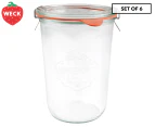 6 x Weck 850mL Glass Jar w/ Lid & Seal