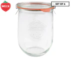 6 x Weck 1.062L Glass Jar w/ Lid & Seal