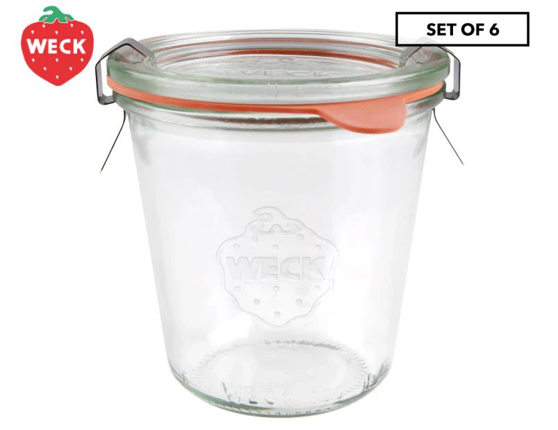 6 x Weck 290mL Glass Jar w/ Lid & Seal