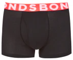 3 Pairs X Bonds Mens Everyday Stripe Trunks Cotton - Black