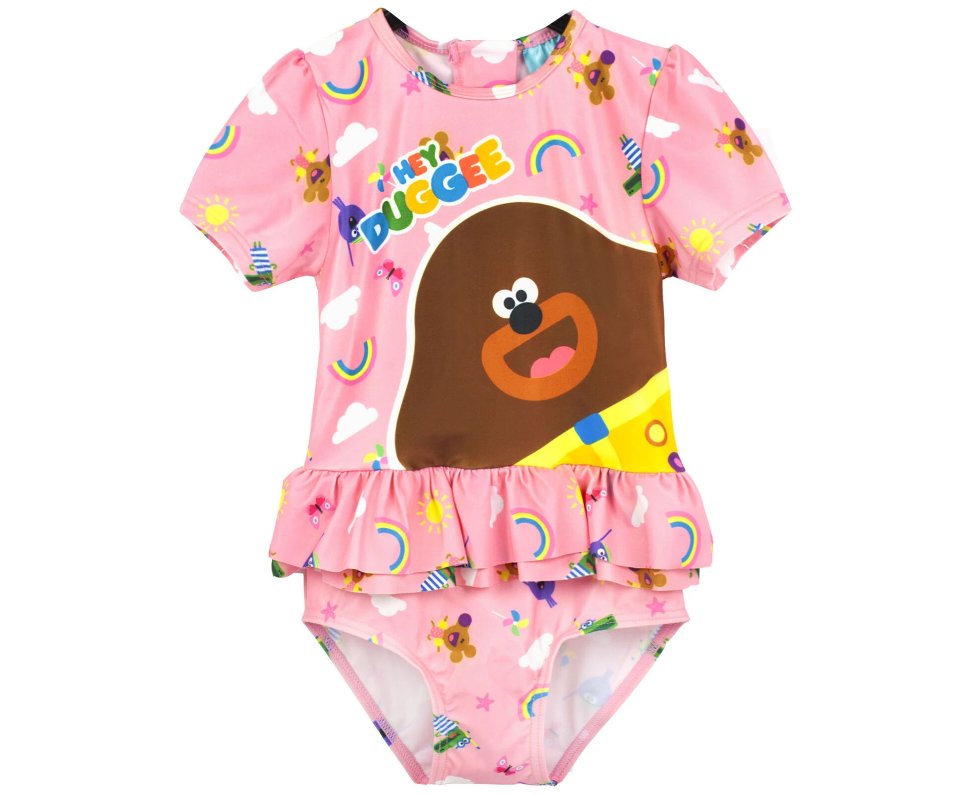 Hey Duggee Girls Frill One Piece Swimsuit (Pink) - NS6240