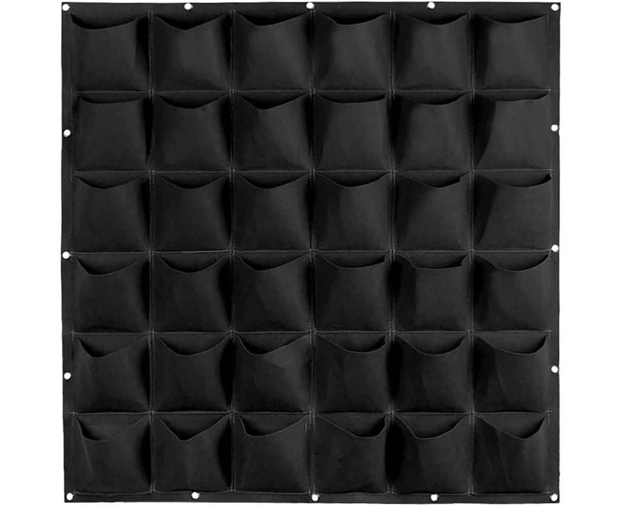 36 Pockets Wall Hanging Planter Planting Grow Bag Vertical Garden Vegetable Flower Black