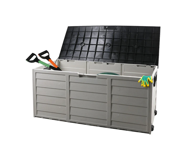 290L Outdoor Storage Box Garden Lockable Toys Tools Container Waterproof Indoor