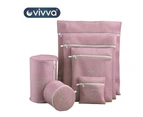 Vivva Set of 6 Size Laundry Wash Bags Delicates Bra Lingerie Mesh Clothes Washing Case Pink