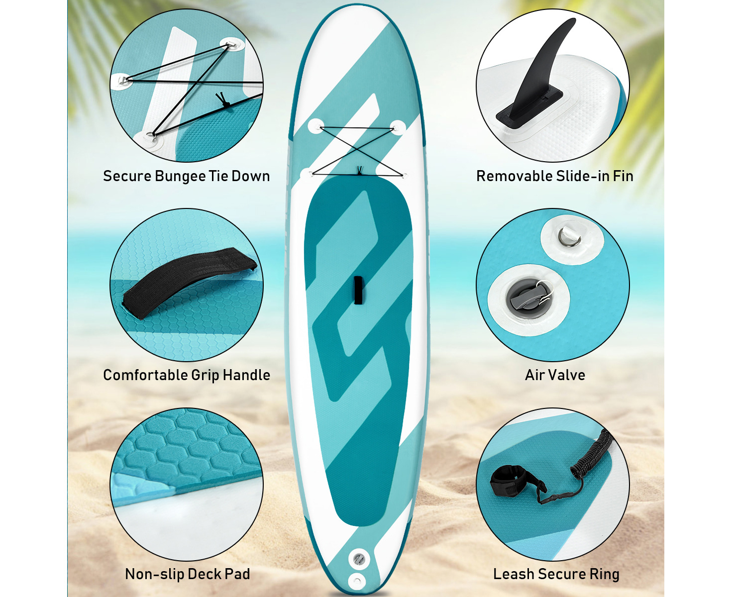  SereneLife Inflatable Stand Up Paddle Board-10Ft