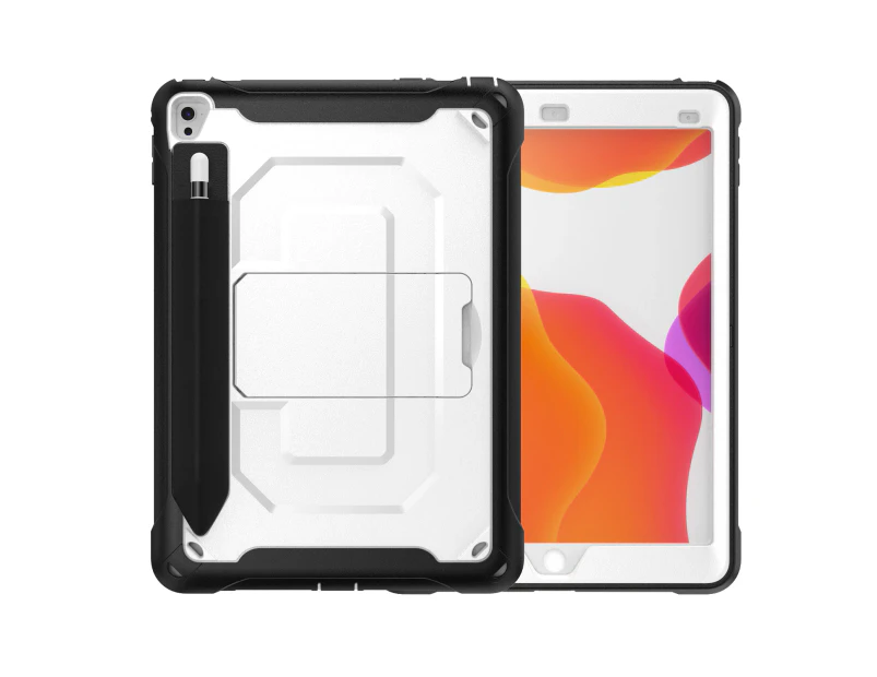 HX Heavy Duty Shockproof Cover with Kickstand for iPad Pro 9.7/iPad Air 2-White