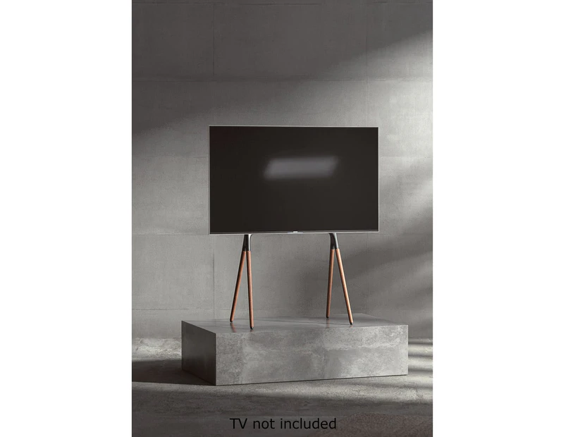 Universal Freestanding Studio Easel TV Stand for 49-70" Screens - Black/Walnut