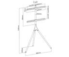 Universal Tripod TV Stand Studio Easel Freestanding for 45-65" Screens - White/Beech
