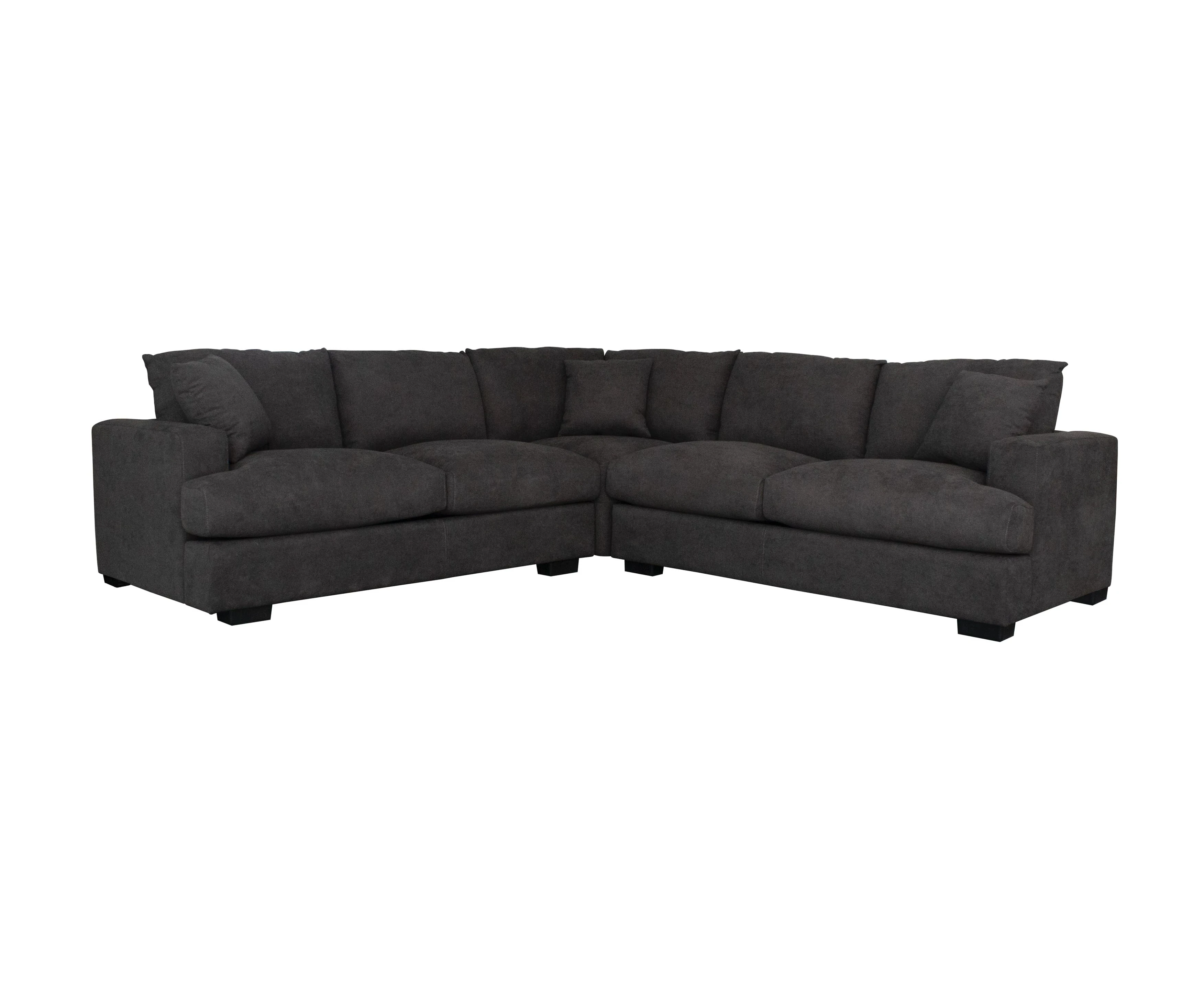 Ignition 2.5 Seater Sofa Corner Modular Fabric Lounge Couch Wood Wooden Timber Frame - Dark Grey