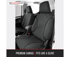 For Toyota HiLux Dual Cab 2015-On TRADIES Grey Canvas Seat Covers