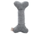 2 x Paws & Claws 30cm Roped-Up Plush Bone Toy - Grey
