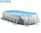 Intex 5.03m Outdoor Above Ground Swimming Pool Prism Frame Oval w/ Filter Set