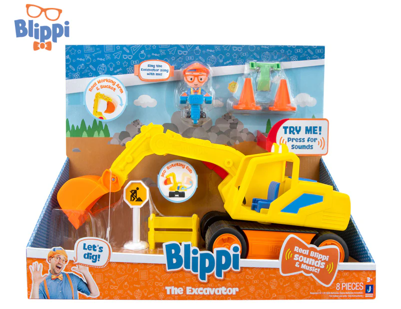 Blippi Excavator Vehicle Toy Set