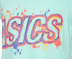 ASICS Youth Girls' Short Sleeve Logo Tee / T-Shirt / Tshirt - Aruba Blue