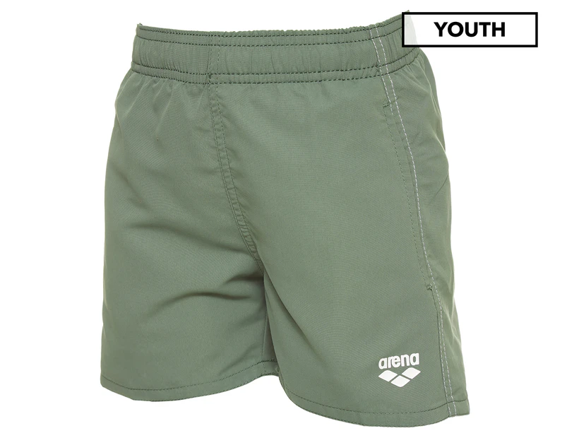 Arena Youth Boys' Fundamentals Jr Boxer Shorts - Army/White