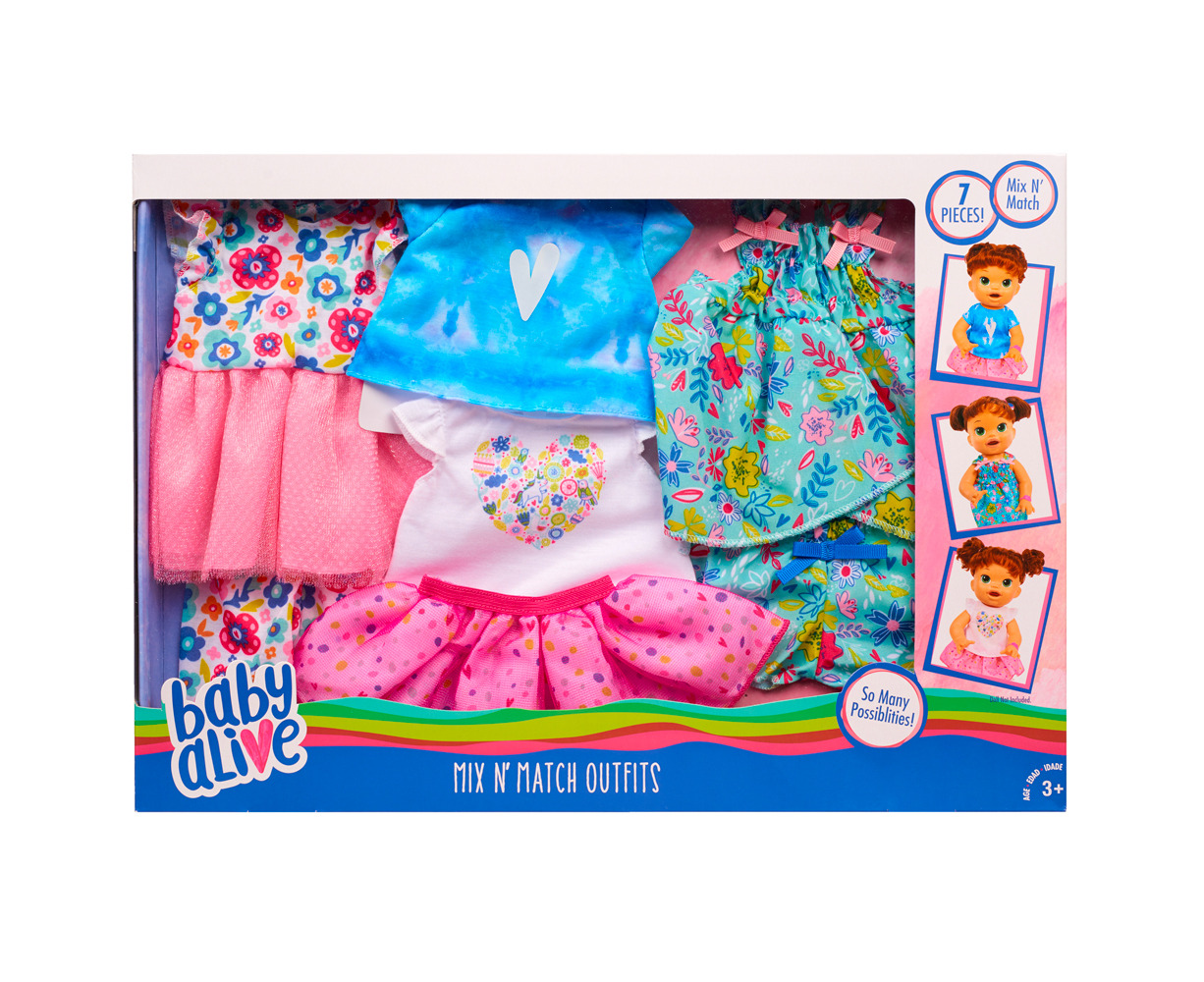 Babie Alive 75162 Mix N Match Outfit Set Multi Color Fashion Dolls Doll Clothes Doll collection Perfect Gift for Girls Catch