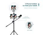 14" Ring Light with 210cm Tripod Stand and 4 Phone Holders,Dimmable LED Ring Light with 3 Light Modes & Adjustable Brightness Level for Makeup/Live Stream