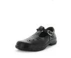 Wilde School Jayne2 Leather Durable Outsole T-Bar Junior School Shoe Black - Black