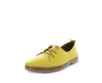 Zola Hatana Leather Slip On Womens Casual Lace Up Trendy Shoes - Yellow
