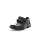 Wilde School Jardoe2 Dual Fastener Leather School Shoes - Black