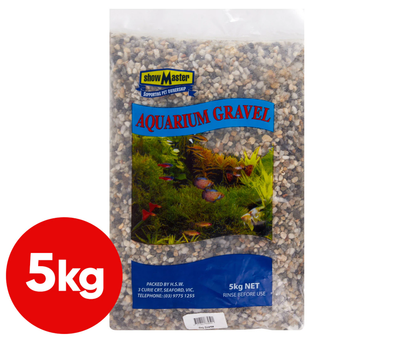 ShowMaster Aquarium Gravel Coarse Pebbles 5kg - Natural